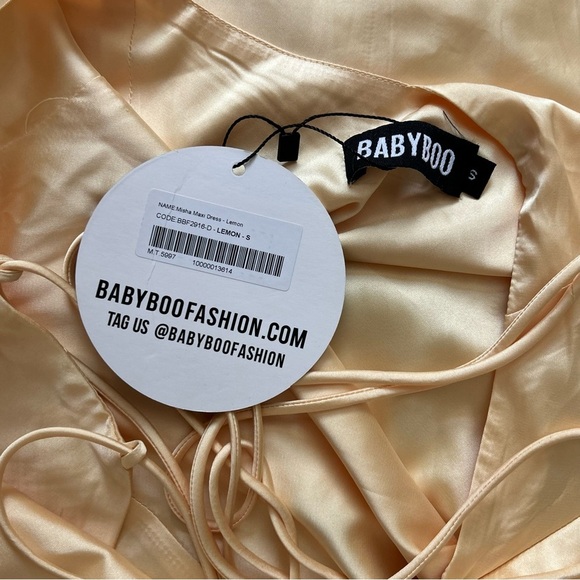 NEW Baby Boo | Misha Yellow Satin Backless Dress - Picture 8 of 8